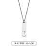 HNSP Stainless Steel Initial Pendant Chain Necklace For Men Gift Rectangle Hollow 26 Letter Name Tags Jewelry Accessories