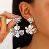 New Chinese Style Red Life Lock Festive Metal Tassel Earrings for Women Fashion Design Eardrop Paty Jewelry Gift Accessries