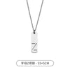 HNSP Stainless Steel Initial Pendant Chain Necklace For Men Gift Rectangle Hollow 26 Letter Name Tags Jewelry Accessories