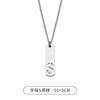HNSP Stainless Steel Initial Pendant Chain Necklace For Men Gift Rectangle Hollow 26 Letter Name Tags Jewelry Accessories