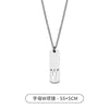 HNSP Stainless Steel Initial Pendant Chain Necklace For Men Gift Rectangle Hollow 26 Letter Name Tags Jewelry Accessories