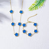 Hot five-leaf grass clover plum necklace bracelet earrings unembroidered steel women jewelry high-grade wholesale