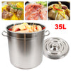 35L Multipurpose Thickened Stainless Steel Cooking Pot Large Capacity Soup Stock Pot with Lid Handle for Home Restaurant